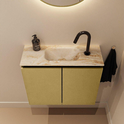 MONDIAZ TURE-DLUX 60cm toiletmeubel Oro. EDEN wastafel Frappe positie midden. Met 1 kraangat.