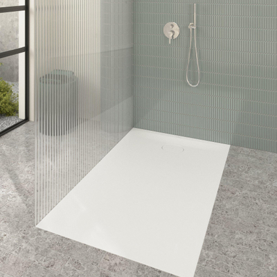 Villeroy & Boch Ecora douchebak - 140x90x3.5cm - afvoer korte zijde - white alpine (wit)