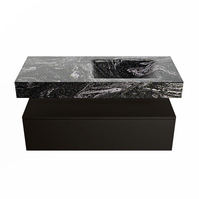 MONDIAZ ALAN - DLUX Ensemble de meubles de salle de bains - 110cm - armoire sous-vasque - Urban - 1 tiroir - lavabo suspendu - vasque à droite - 1 trou de robinet - Lava