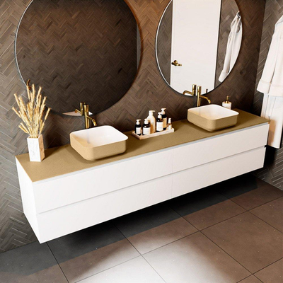 Mondiaz TOP 46 Plan sous vasque - 230x46x0.9cm - compatible comme plan de meuble - solid surface - Oro