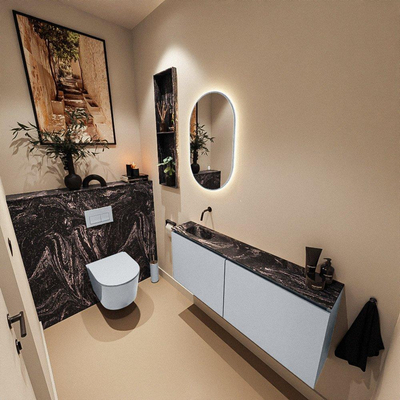 MONDIAZ TURE-DLUX 120cm toiletmeubel Clay. EDEN wastafel Lava positie links. Zonder kraangat.