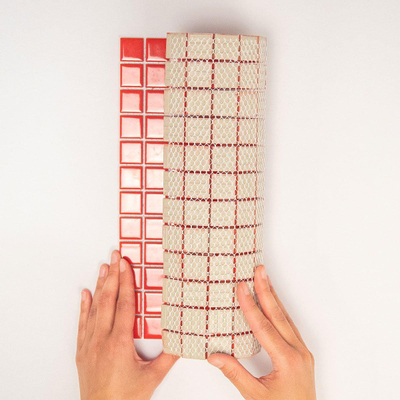 The Mosaic Factory Barcelona carrelage mosaïque - 30x30cm - carrelage mural - Carré - Porcelaine Rouge Brillant