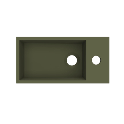 Arcqua Flair lave-mains - 36x18x9cm - marbre de synthèse - 1 trou de robinet - à droite - vert mat
