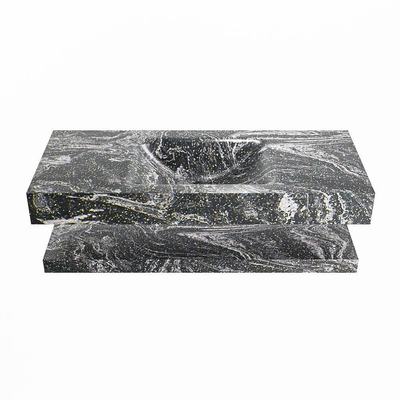 MONDIAZ ALAN - DLUX Badkamermeubelset - 110cm - planchet met vrijhangende wastafel - wasbak midden - 1 kraangat - Lava