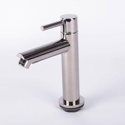 Fortifura Calvi ensemble de robinets de lavabo avec robinet de lavabo sur pied bas, bouchon toujours ouvert et siphon design chromé