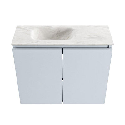 MONDIAZ TURE-DLUX 60cm toiletmeubel Clay. EDEN wastafel Ostra positie links. Met 1 kraangat.