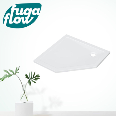 FugaFlow Efficiente Anta Douchebak - 90x90x4cm - vijfhoek - acryl - glans wit