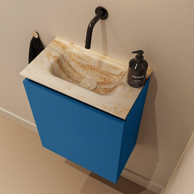 MONDIAZ TURE-DLUX 40cm toiletmeubel Jeans. EDEN wastafel Frappe positie midden. Zonder kraangat.