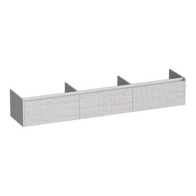 BRAUER Embrace Wavy wastafelonderkast 220 met 3 softclose lades - greeploos - 0 sifon uitsparingen - Forest Seashell
