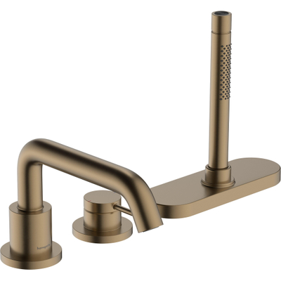 Hansgrohe Tecturis Robinet de bord de baignoire 3 trous et sbox bronze brossé
