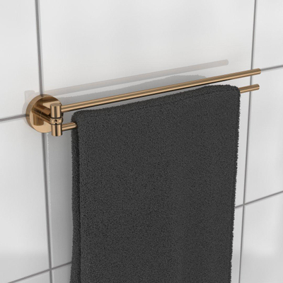 Haceka Kosmos Porte-serviettes - 46cm - double - pivotant - cuivre brossé