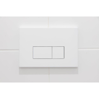 QeramiQ Dely Swirl Compact Toiletset - inbouwreservoir QeramiQ flush - slim zitting - metalen bedieningsplaat mat wit - rechthoekige knoppen - glans wit