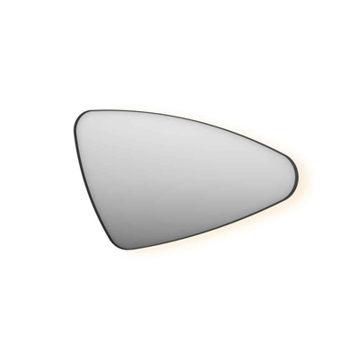 INK SP23 Miroir - 120x4x70cm - LED en bas et en haut à changement de couleur - dimmable - organique - dans un cadre en acier - côté droit aluminium noir mat