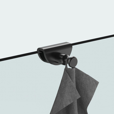 Fortifura Calvi accessoireset - glaswisser - zeepdispenser - handdoekhaak - geborsteld gunmetal (antraciet)