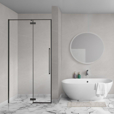 Aqua Vista Oria Linea porte de niche - 100x200cm - kit de montage incluse - Noir mat