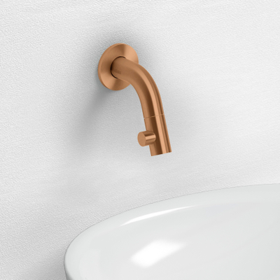 Clou Kaldur robinet de lave-mains bec court mural bronze brossé PVD