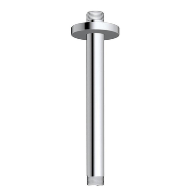 Fortifura Calvi Ensemble de douche à encastrer - rond - thermostatique - bras plafond - douche principale de 25 cm - douchette à main - flexible de douche en métal - chrome