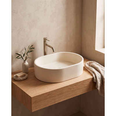 Saniclass Torino Lavabo compact - 40x28x12cm - solid surface - blanc cassé