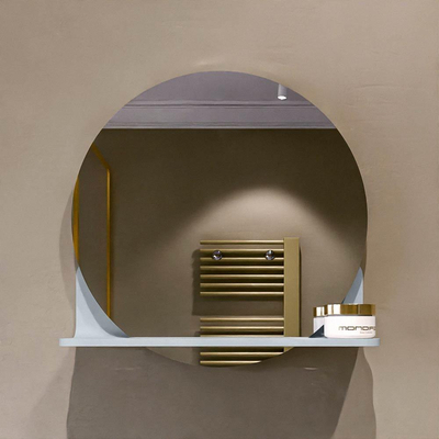 Mondiaz SPOT spiegel – Ø40 cm – met planchet – Clay (bruin)