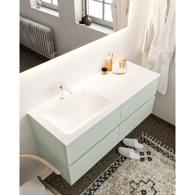 Mondiaz VICA ensemble de meuble de salle de bain - 120cm - meuble sous lavabo gris - 4 tiroirs - lavabo cloud gauche - 1 trou de robinet - miroir LED - version XL 60cm de haut