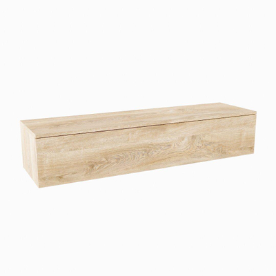 MODULE MONDIAZ ALAN Meuble sous lavabo - 150x45x30cm - 1 tiroir - push to open - Mélamine - Chêne blanchi mat