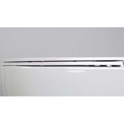 FugaFlow Eccelente Pietra Swirl Ensemble WC suspendu - 36,5x53,0cm - chasse profonde - sans rebord - abattant fin - blanc brillant