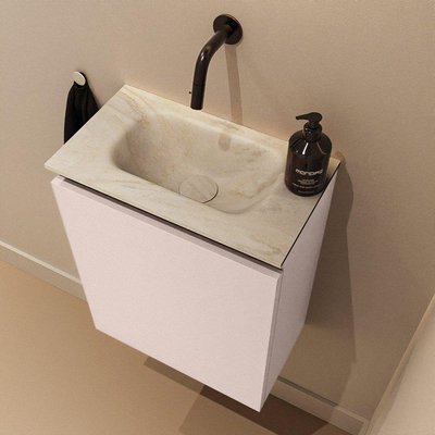 MONDIAZ TURE-DLUX 40cm toiletmeubel Rosee. EDEN wastafel Ostra positie midden. Zonder kraangat.