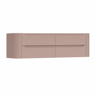 H&R Badmeubelen Juice Wastafelonderkast - 160x45x50cm - afgeronde hoeken - 4 lades - geïntegreerde greep - strawberry