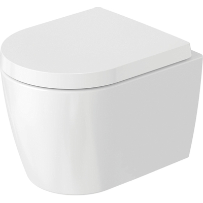 Duravit Me by Starck WC sans bride à fond creux compact 37x48cm 4.5L et fixation cachée Blanc mat/blanc brillant
