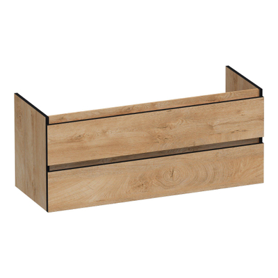 BRAUER Joy Edge meuble sous lavabo 120 2 tiroirs softclose - sans poignée - 2 découpes pour siphon - Forest Tan