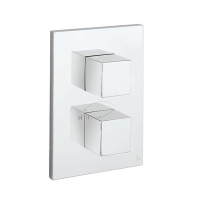 Crosswater WaterSquare Boîte d''encastrement - thermostatique - 2 fonctions - chromé