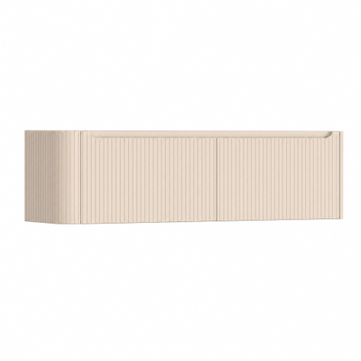 H&R Badmeubelen Juice Wastafelonderkast - 160x45x40cm - linkerhoek afgerond - 2 lades - geïntegreerde greep - Merino