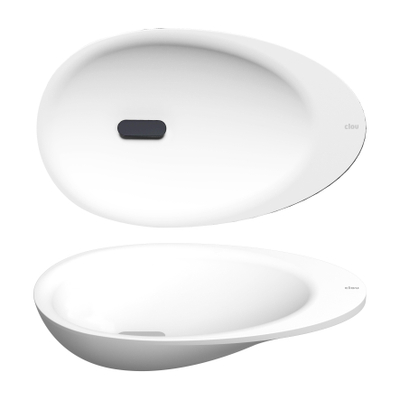 Clou First vasque à poser 36x21,8cm sans trou de robinet avec bonde Aluite Blanc mat