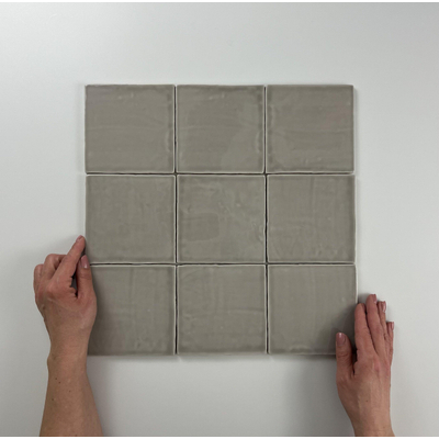 ÉCHANTILLON Terravito Viondo carreau mural - 13x13cm - 10mm - Carré - Gris Brillant