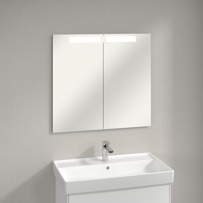 Villeroy & Boch My View In armoire de toilette encastrée - avec éclairage LED 3 fois dimmable avec 2 portes 80.1x74.7x10.7cm