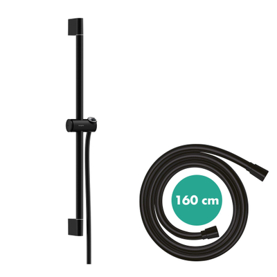 Hansgrohe Unica barre de douche 65cm avec flexible de douche Isiflex 160cm noir mat