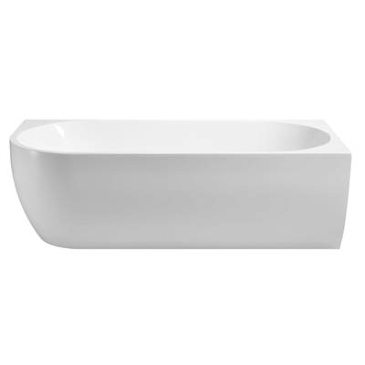 Wiesbaden Corner baignoire d'angle droite 180 x 80 cm Acrylique brillant blanc avec bonde brillant blanc