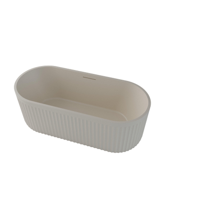 Ideavit ARCHTEC-CRM Vrijstaand Bad - 170x75x60cm - Rock Texture - overloopgat - klikwaste - verstelbare poten - creme