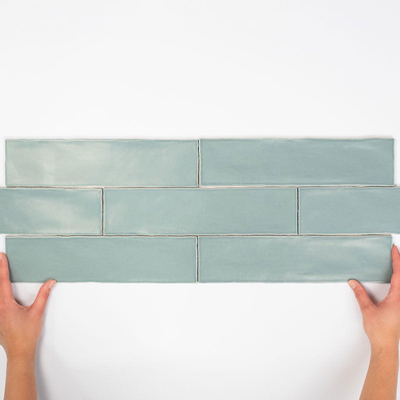 Terravito Pavero wandtegel - 7.5x30cm - 8.6mm - Rechthoek - Groen mat