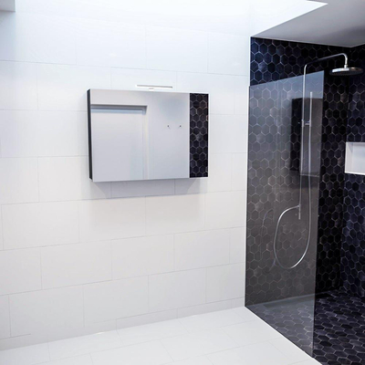 Mondiaz CUBB Armoire de toilette avec miroir - 100x70cm - 2 portes - Urban (Noir)