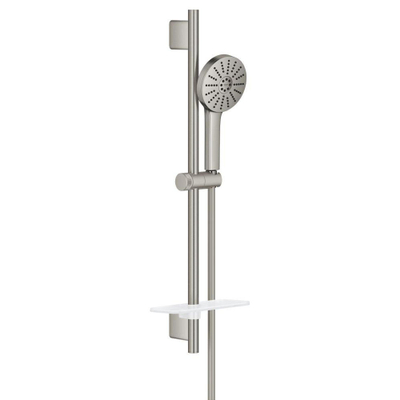 GROHE Vitalio Joy Ensemble barre de douche - 60cm - douchette ronde - 3 types de jets - supersteel brossé (acier inoxydable)