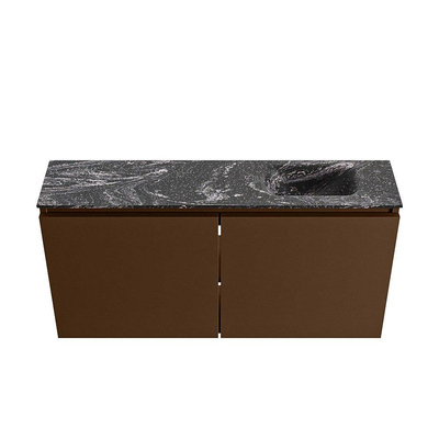 MONDIAZ TURE-DLUX Meuble WC 100 cm Rust. EDEN lavabo Lava position droite. Avec 1 trou de robinet.