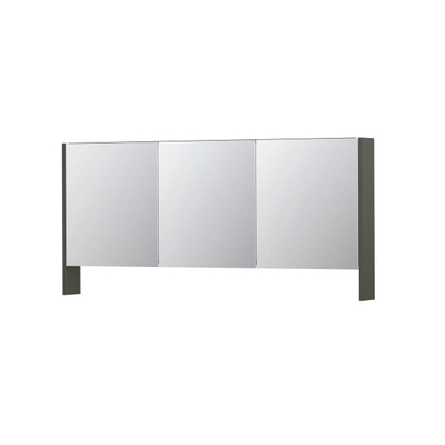 Ink spk3 armoire de toilette avec double portes en miroir, 3 portes avec étagère ouverte et prise de courant/interrupteur