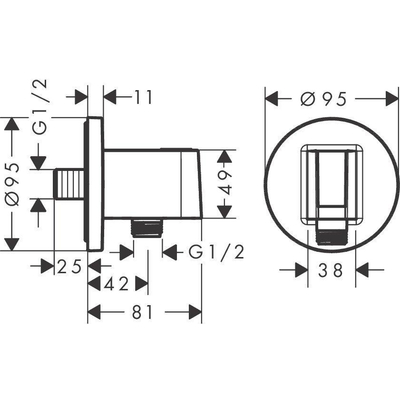 Hansgrohe Fixfit support de douchette + coude de raccordement Brushed Black chr