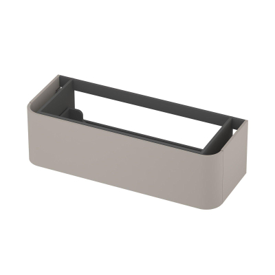 INK Concept R Wastafelonderkast - 120x45x35cm - 1 lade - opliggende grepen - afgeronde hoeken - MDF lak - mat kasjmier grijs