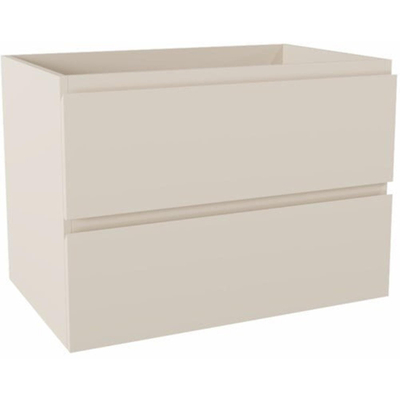 Mondiaz HAY meuble sous lavabo - 70x45x50cm - 2 tiroirs - découpe milieu - softclose - Lin