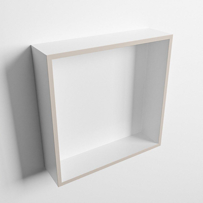 Mondiaz Easy nis 29.5x29.5x8cm voor Inbouw/opbouw 1 open vak Solid surface Talc/Linen