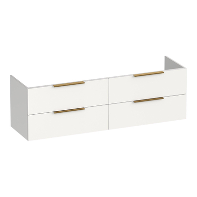 BRAUER Elevate meuble sous lavabo 160 excl. poignées à poser 4 tiroirs softclose et 2 découpes pour siphon - mat blanc