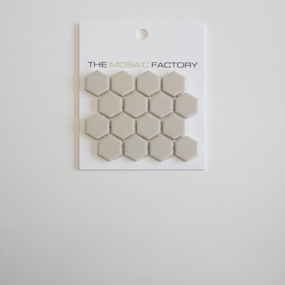 SAMPLE The Mosaic Factory London mozaïektegel 2.3x2.6x0.5cm voor vloer voor binnen en buiten Zeshoek Keramiek Wit