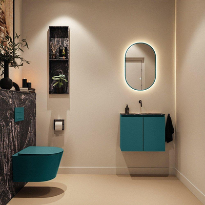 MONDIAZ TURE-DLUX Meuble toilette - 60cm - Smag - EDEN - vasque Lava - position centrale - sans trou de robinet